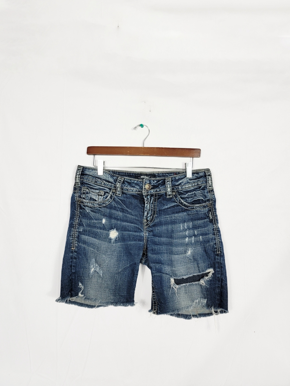 Women's Size 30 Distressed Silver Shorts